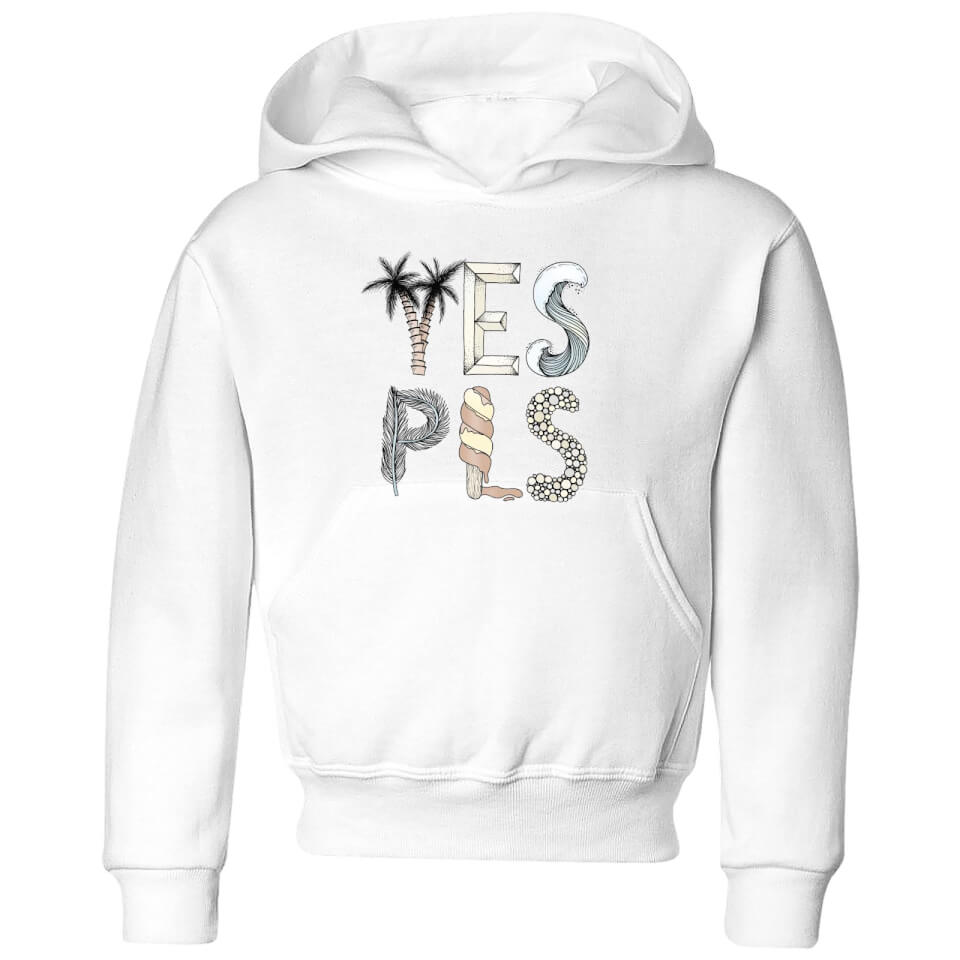 Barlena Yes Please Kids' Hoodie - White