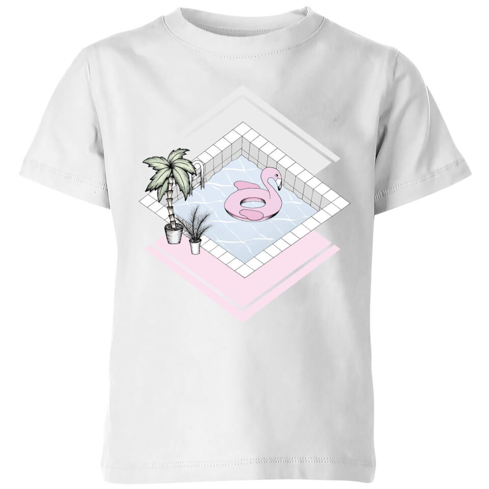 Barlena Flamingos Paradise Kids' T-Shirt - White