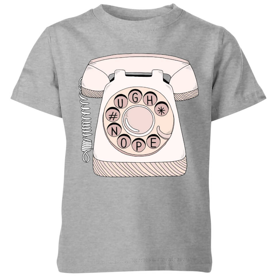 Barlena Phone Call Kids' T-Shirt - Grey