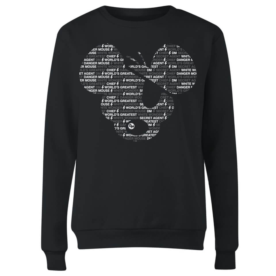 Danger Mouse Word Face Women's Sweatshirt - Black 2