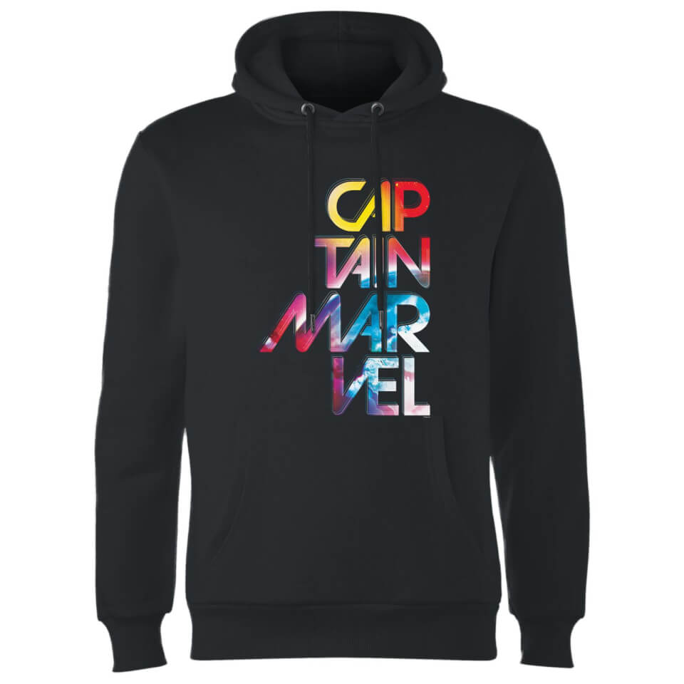 Captain Marvel Galactic Text Hoodie - Black 2
