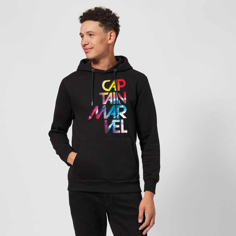 Captain Marvel Galactic Text Hoodie - Black 1