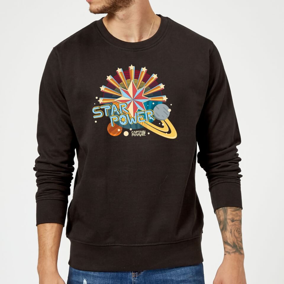 Captain Marvel Star Power Sweatshirt - Black