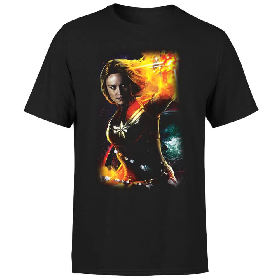 Captain Marvel Galactic Shine Men's T-Shirt - Black 3
