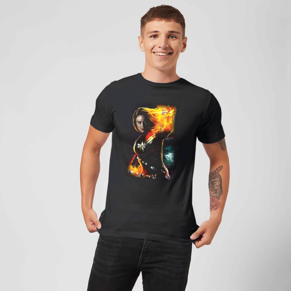 Captain Marvel Galactic Shine Men's T-Shirt - Black 1