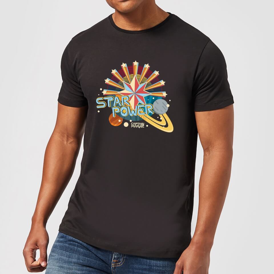 Captain Marvel Star Power Men's T-Shirt - Black