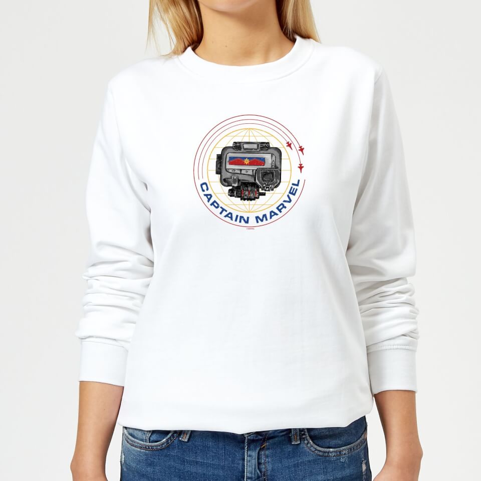 Captain Marvel Pager Women's Sweatshirt - White