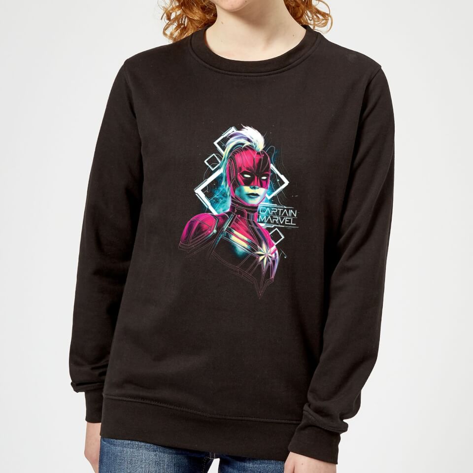 Captain Marvel Neon Warrior Women's Sweatshirt - Black