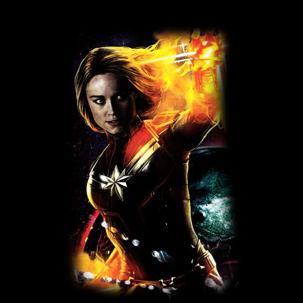 Captain Marvel Galactic Shine Women's T-Shirt - Black 0
