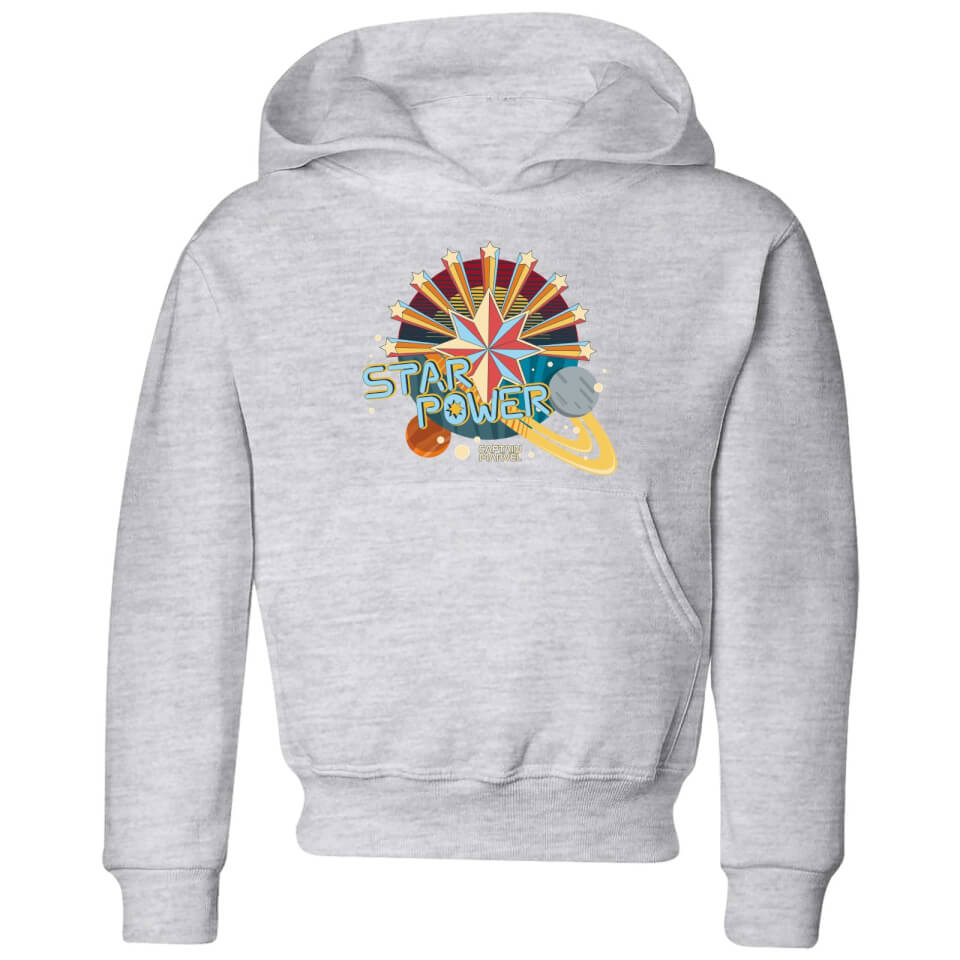 Captain Marvel Star Power Kids' Hoodie - Grey