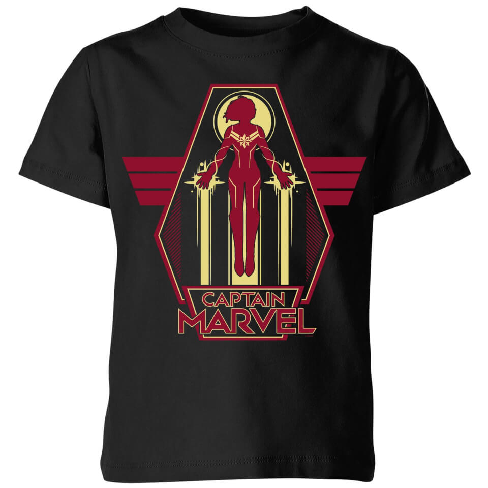 Captain Marvel Flying Warrior Kids' T-Shirt - Black