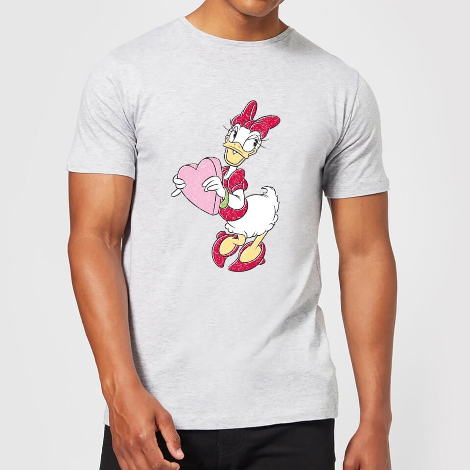 Disney Daisy Duck Love Heart Men's T-Shirt - Grey