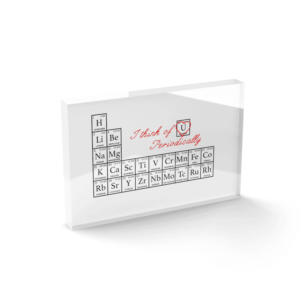 Periodic Pun Glass Block - 80mm x 60mm