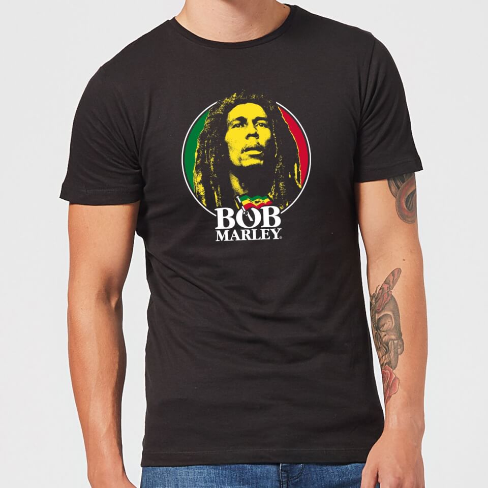 Bob Marley Face Logo Men's T-Shirt - Black
