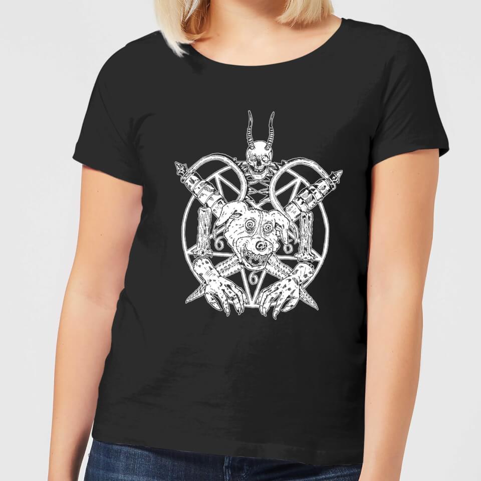 Mr Pickles Pentogram Drawn Dog Head Women's T-Shirt - Black