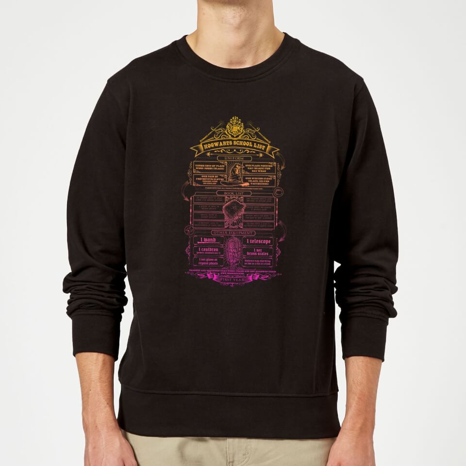 Harry Potter School List Sweatshirt - Black