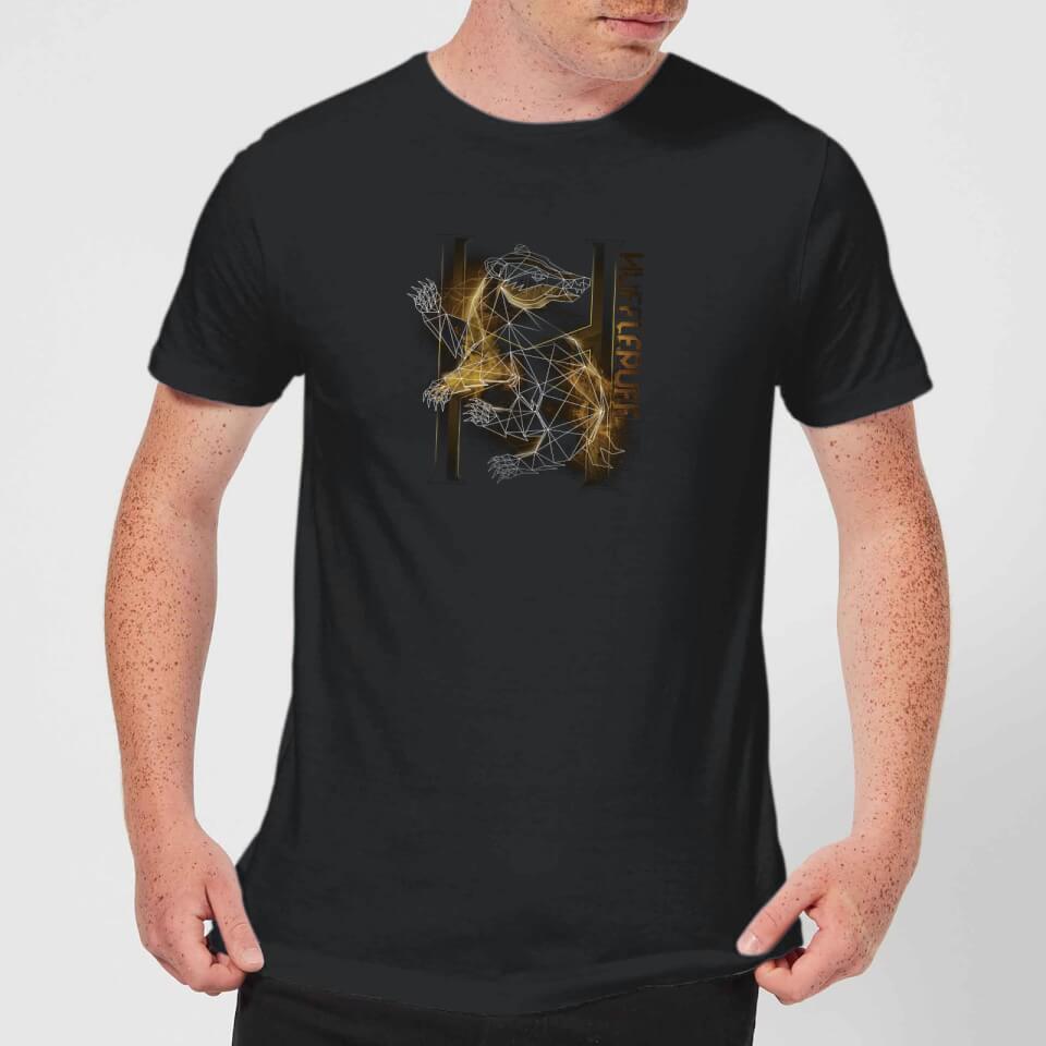 Harry Potter Hufflepuff Geometric Men's T-Shirt - Black