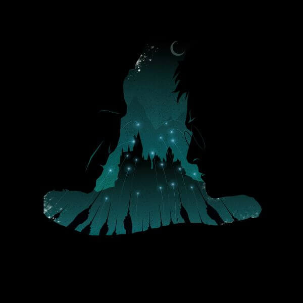Harry Potter Sorting Hat Silhouette Women's T-Shirt - Black 0