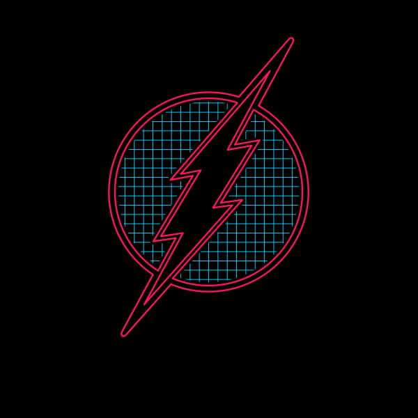 Justice League Flash Retro Grid Logo Women's Sweatshirt - Black 0