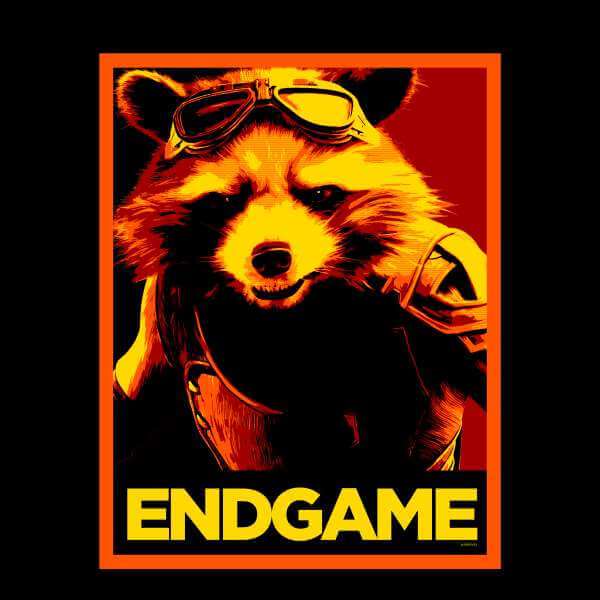 Avengers Endgame Rocket Poster Men's T-Shirt - Black 0