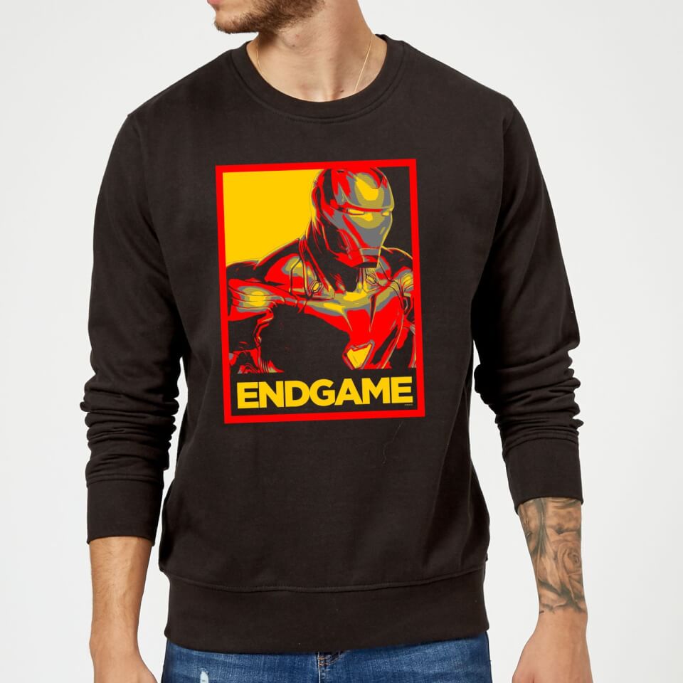 Avengers Endgame Iron Man Poster Sweatshirt - Black