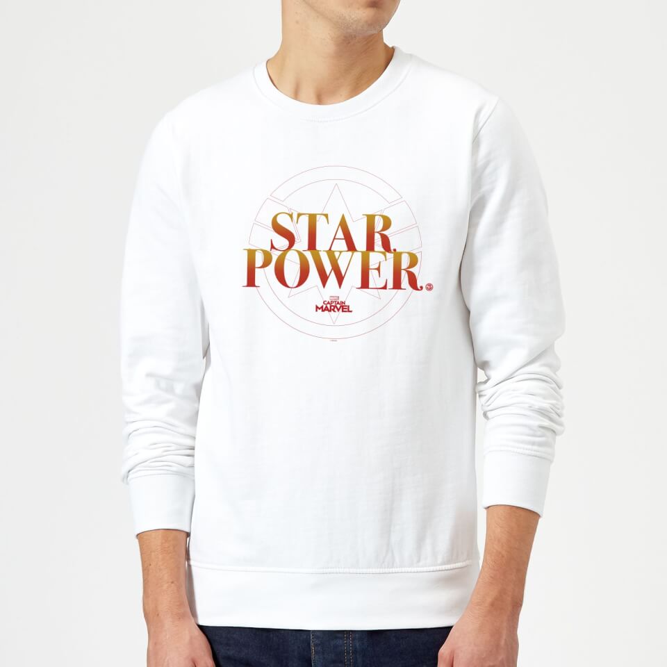 Captain Marvel Star Power Sweatshirt - White