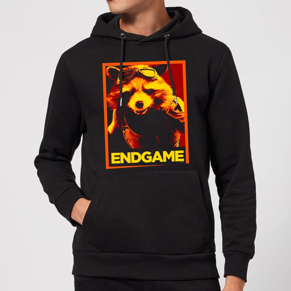 Avengers Endgame Rocket Poster Hoodie - Black