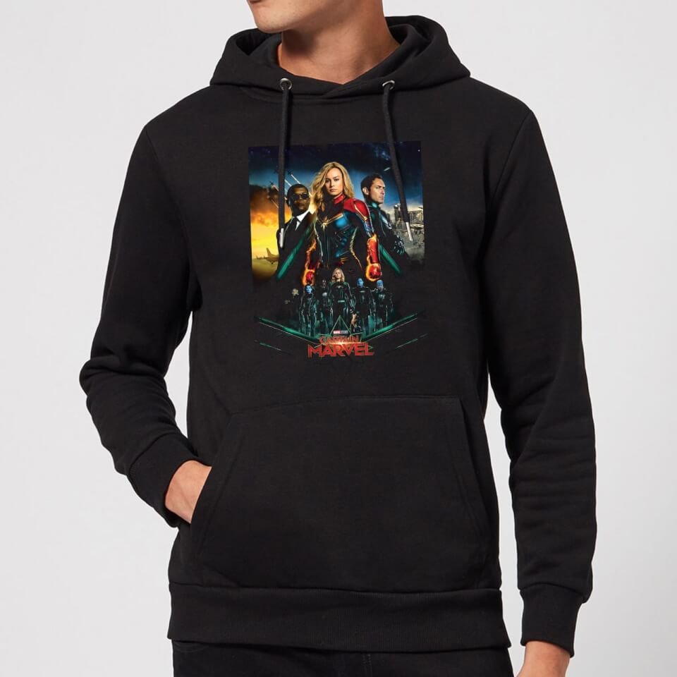 Captain Marvel Movie Starforce Poster Hoodie - Black