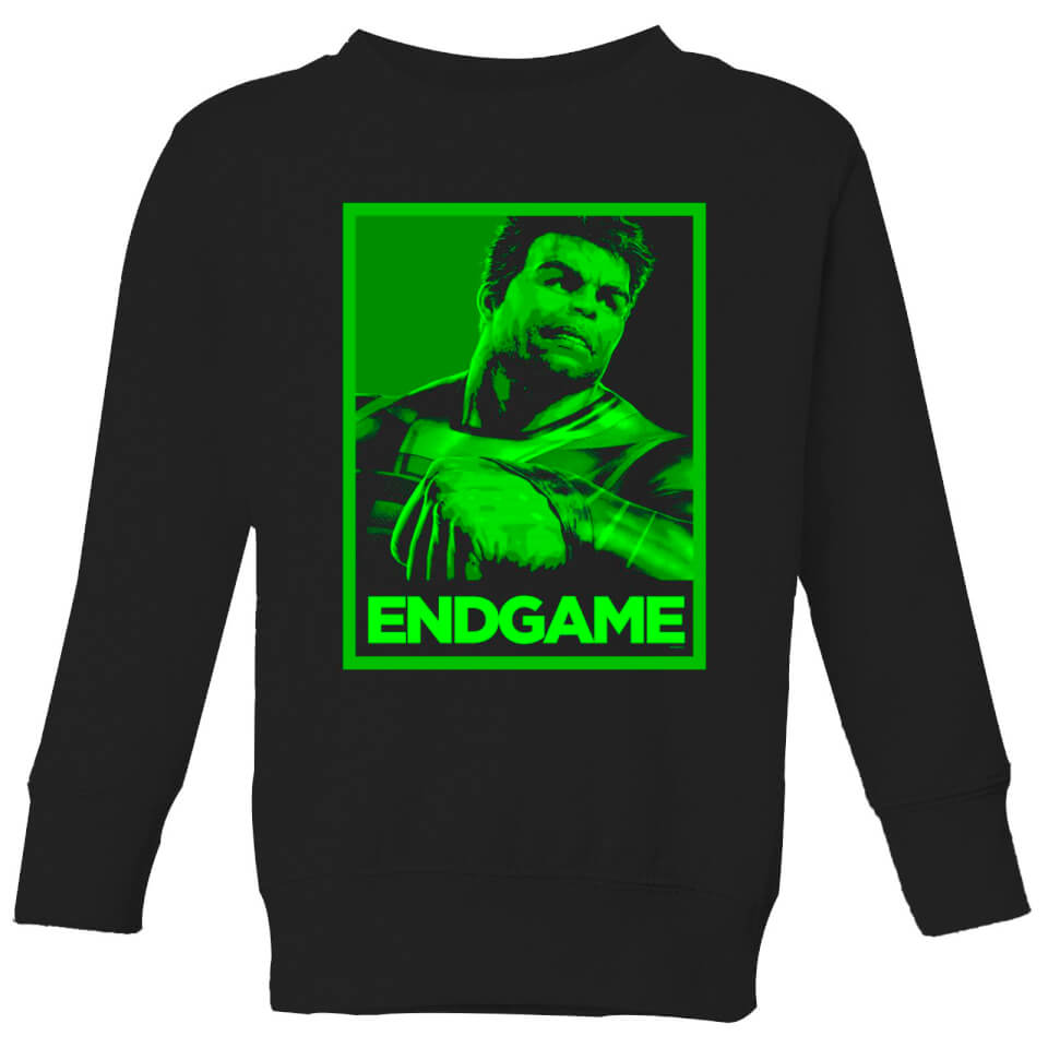 Avengers Endgame Hulk Poster Kids' Sweatshirt - Black