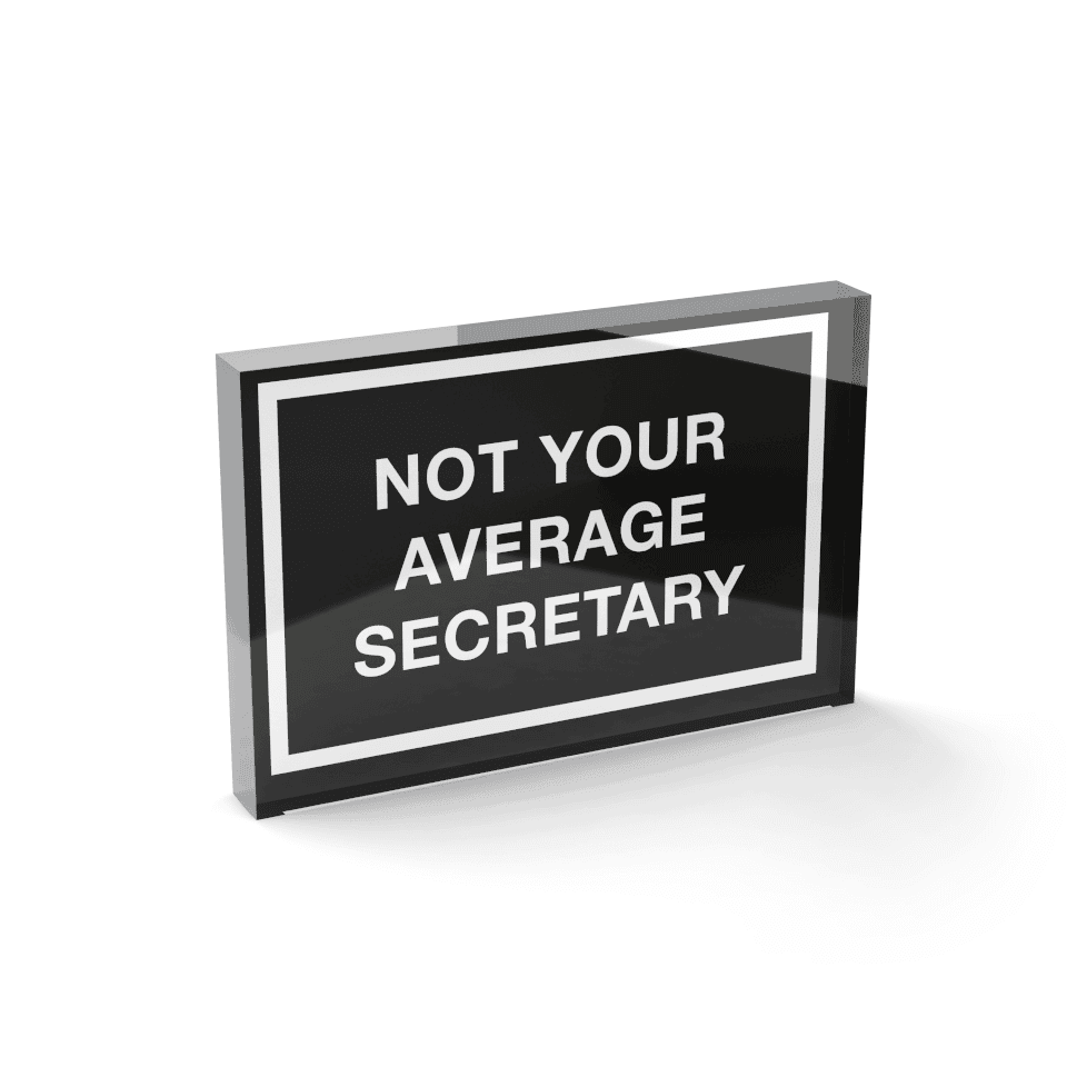Glass Block Not Your Average Secretary Glass Block - 80mm x 60mm