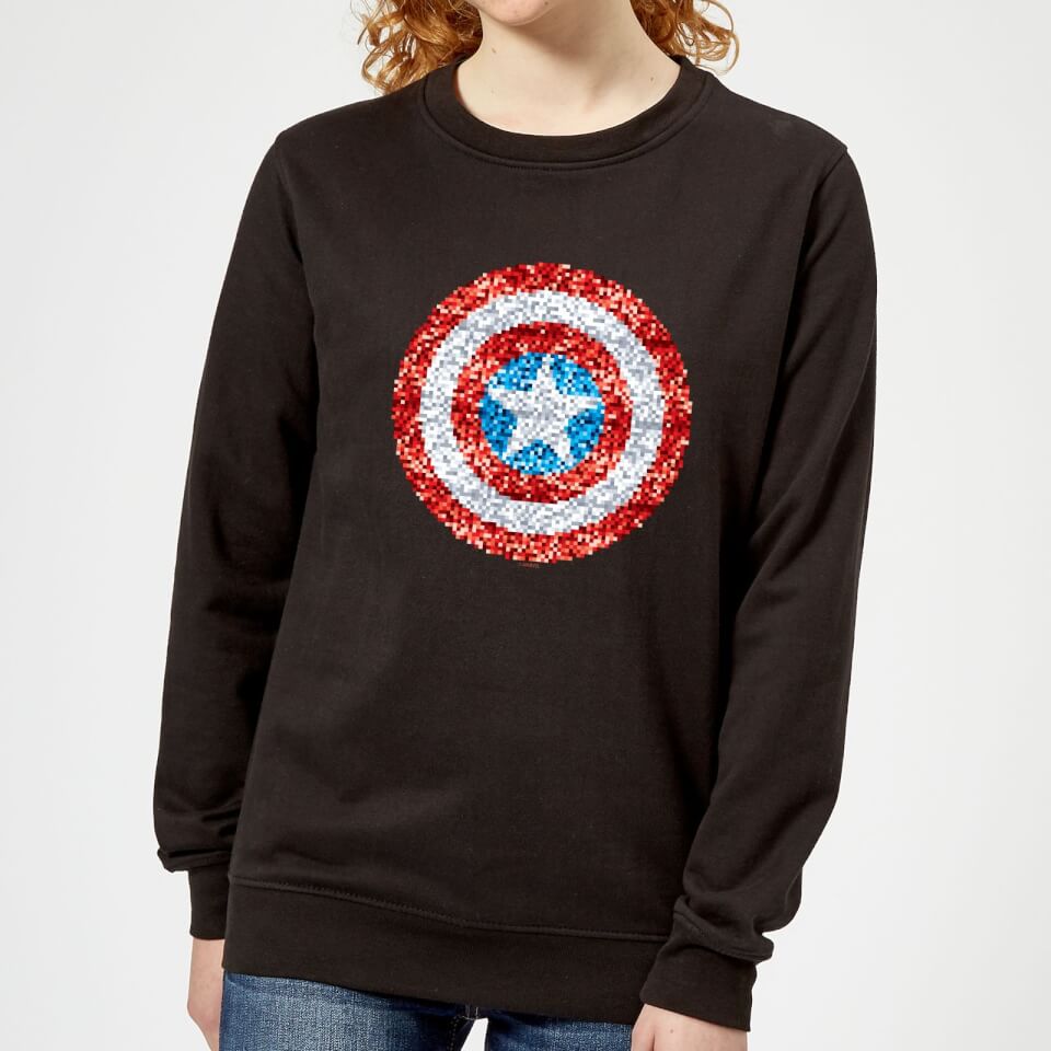 Marvel Captain America Pixelated Shield Women's Sweatshirt - Black