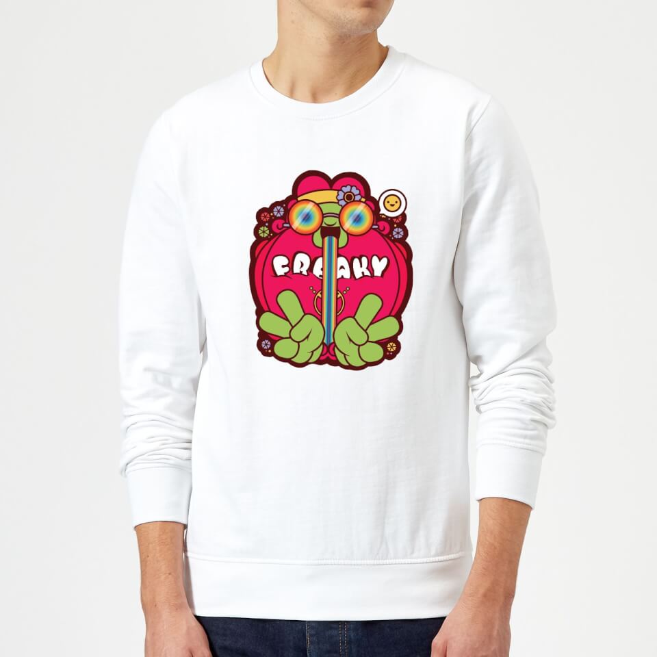 Hippie Psychedelic Cartoon Sweatshirt - White
