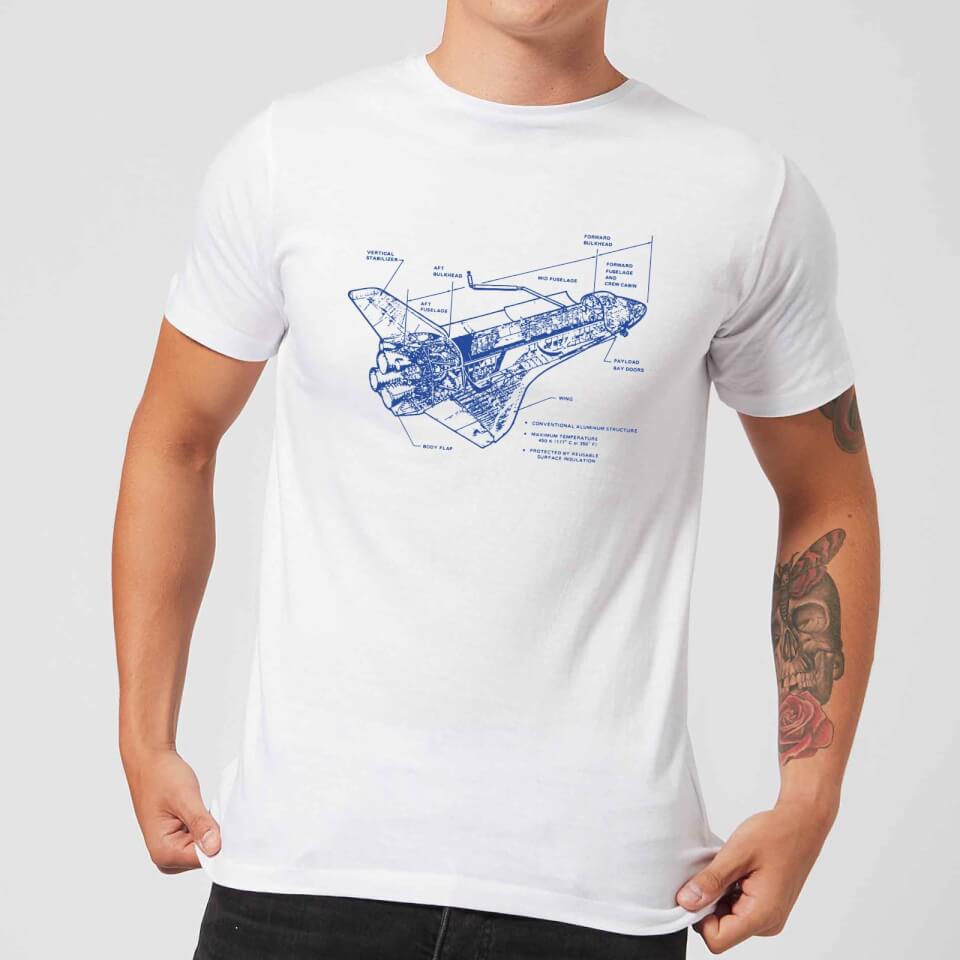 Shuttle Side View Schematic Men's T-Shirt - White