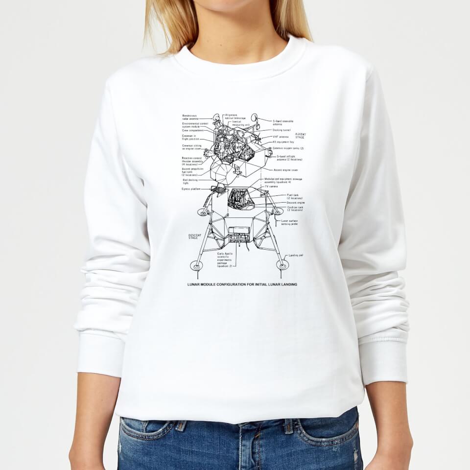 Lunar Schematic Women's Sweatshirt - White