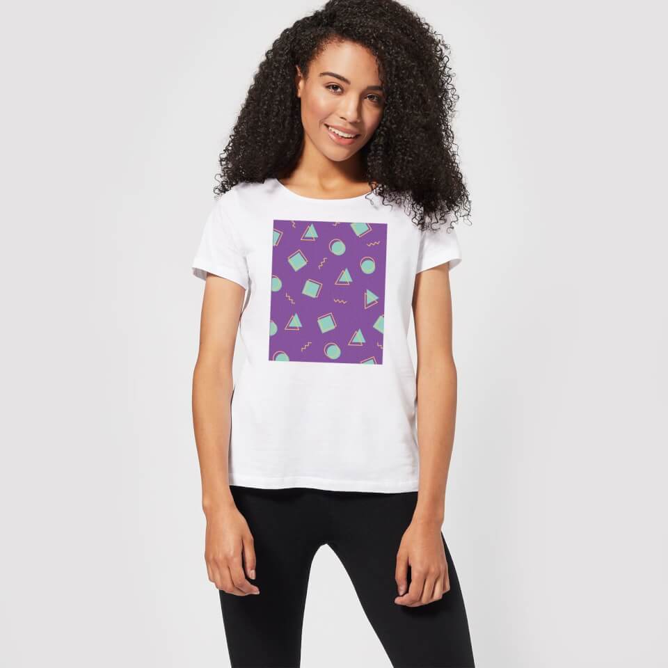 90's Circle Square Triangle Pattern Women's T-Shirt - White 1