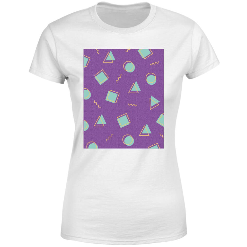 90's Circle Square Triangle Pattern Women's T-Shirt - White 3