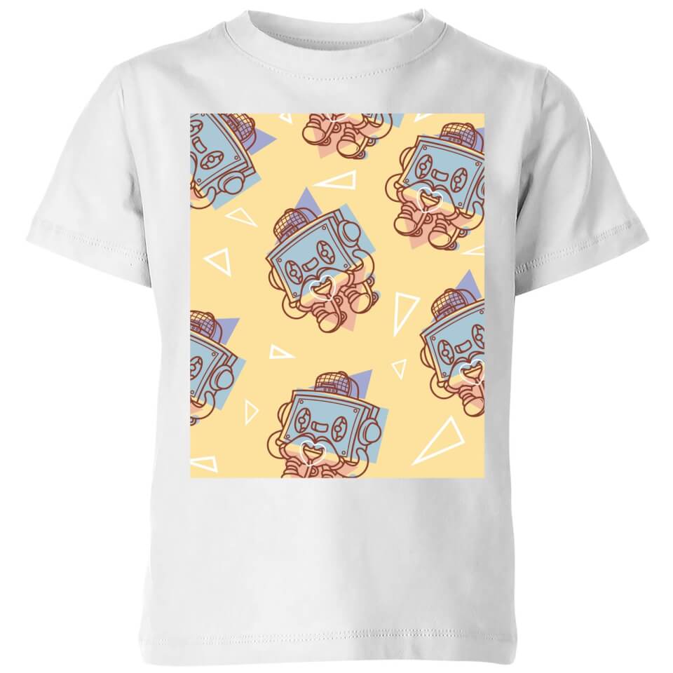 Cassette Tape Love Pattern Kids' T-Shirt - White