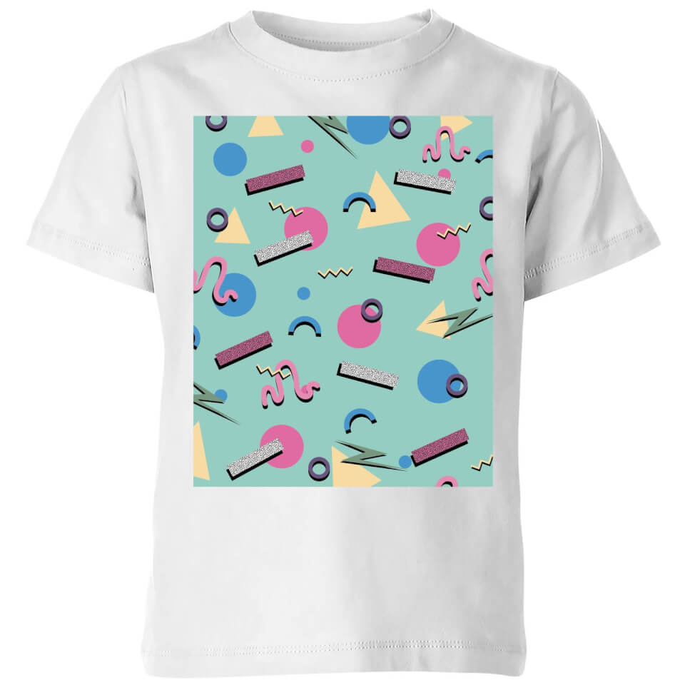 90's Funky Pattern Kids' T-Shirt - White