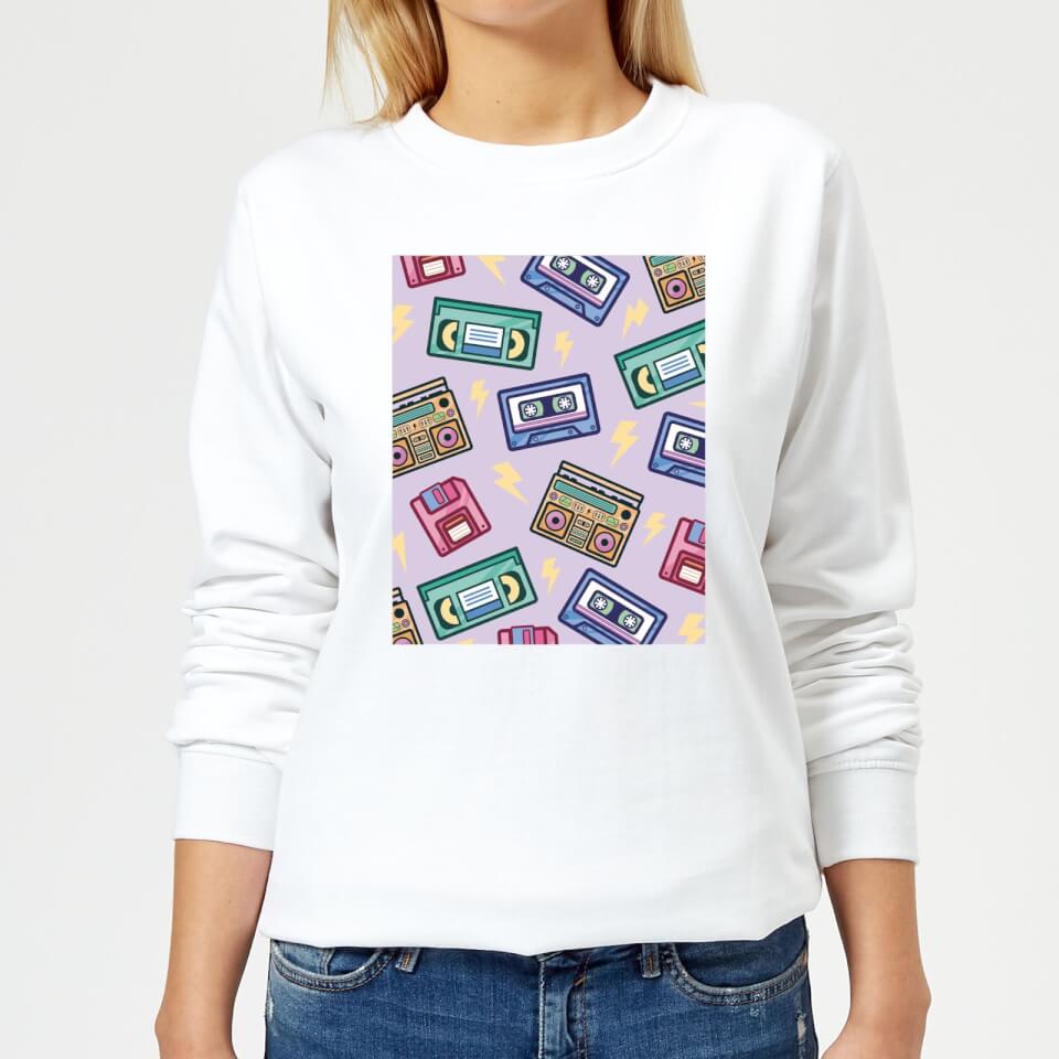 90's Product Scattered Pattern Women's Sweatshirt - White