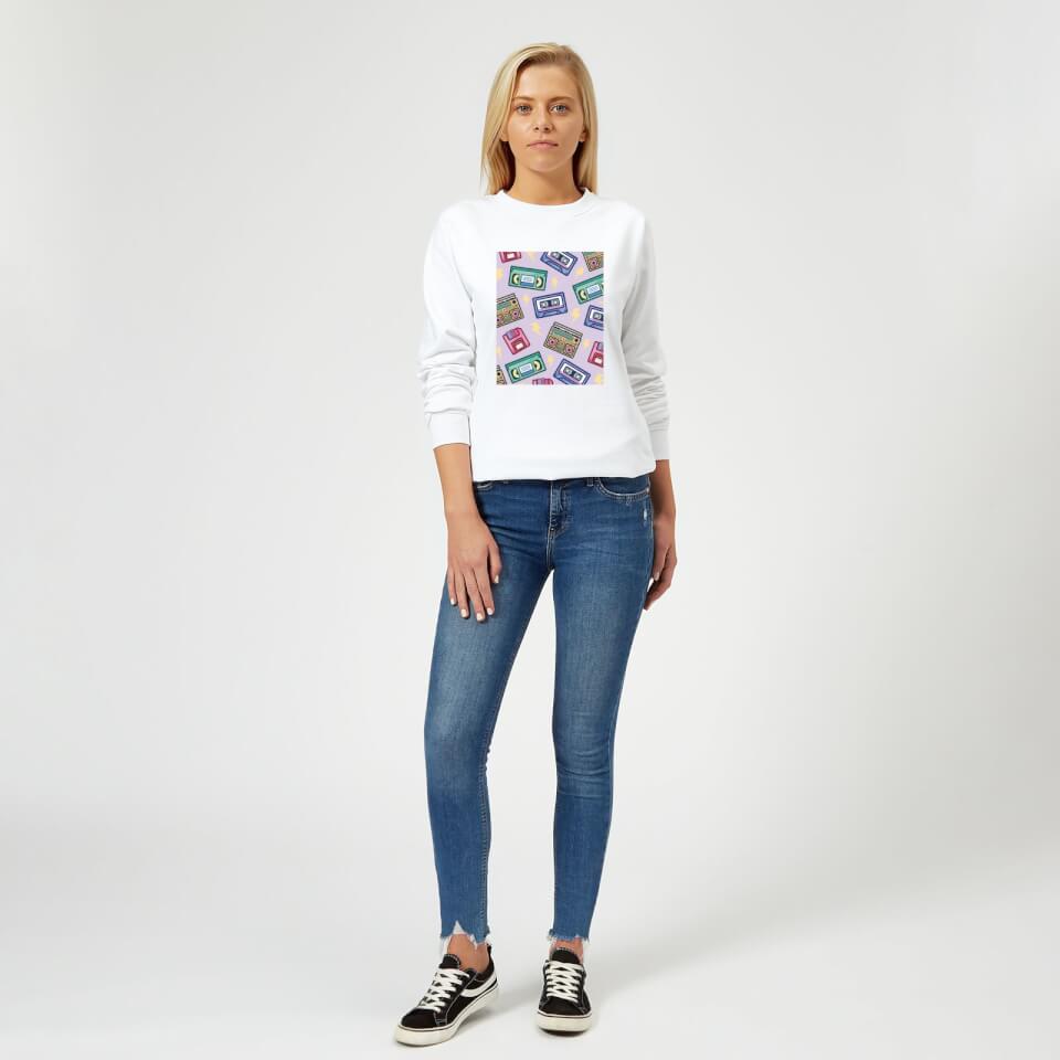 90's Product Scattered Pattern Women's Sweatshirt - White 1
