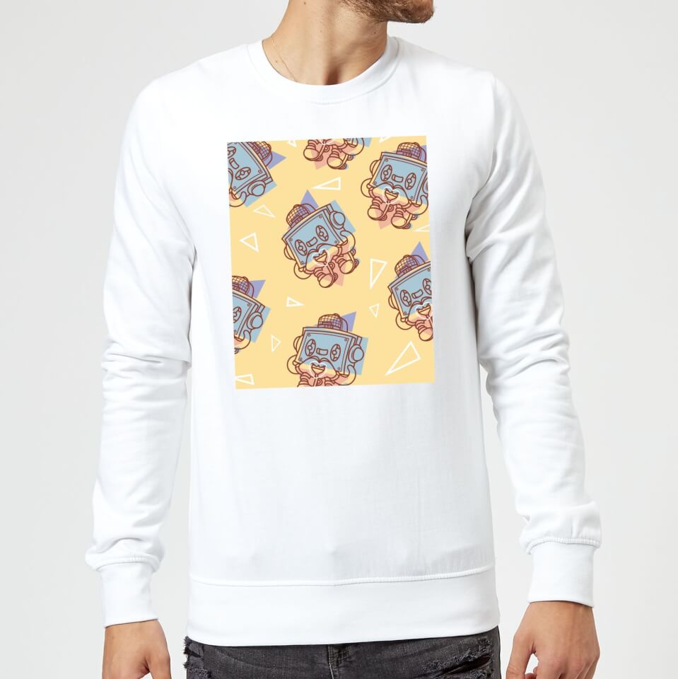 Cassette Tape Love Pattern Sweatshirt - White