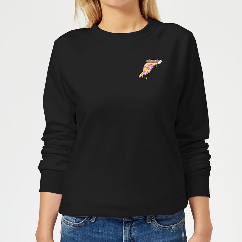 Small Dripping Pizza Women's Sweatshirt - Black