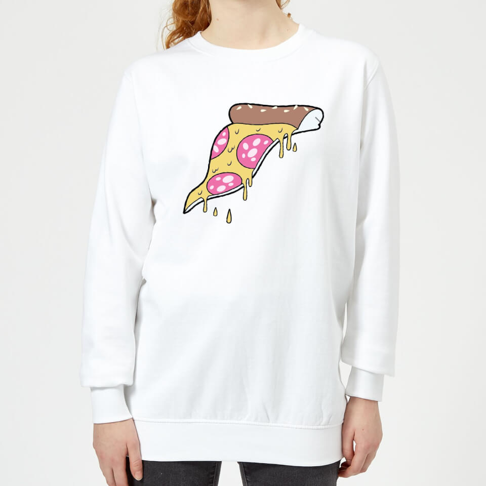 Dripping Pizza Women's Sweatshirt - White