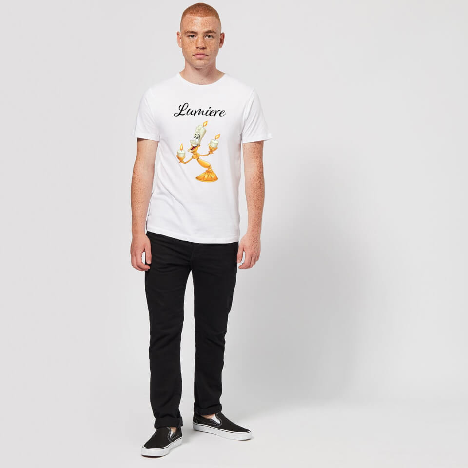 Disney Beauty And The Beast Lumiere Men's T-Shirt - White 1