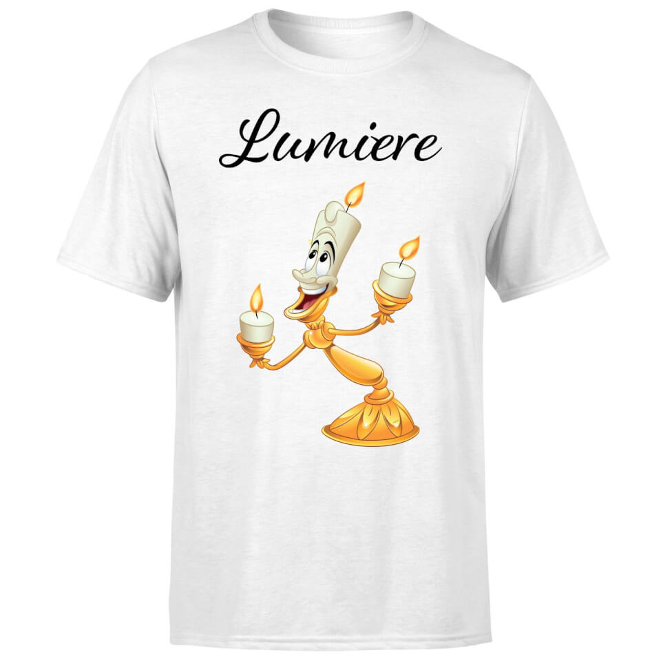 Disney Beauty And The Beast Lumiere Men's T-Shirt - White 3