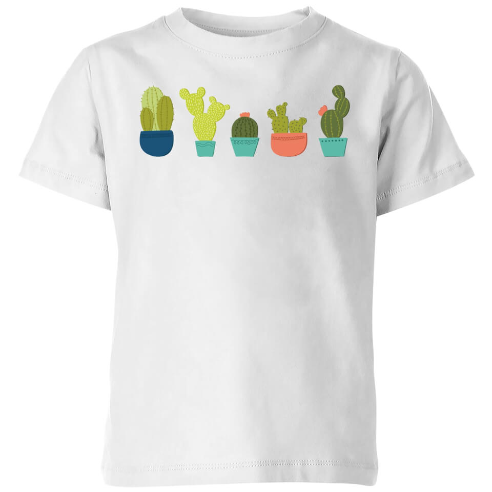 Cacti In A Row Kids' T-Shirt - White