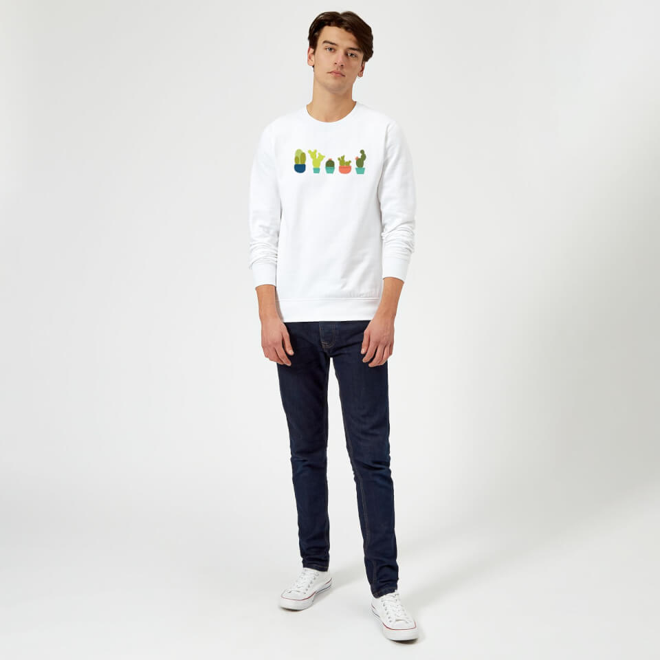 Cacti In A Row Sweatshirt - White 1