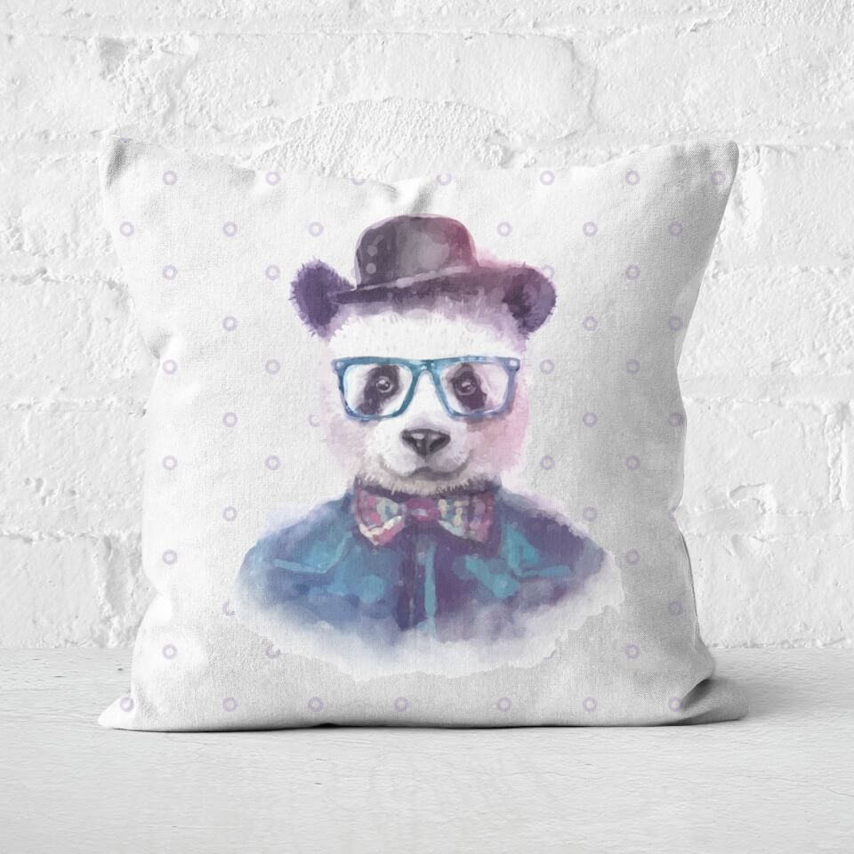 Hipster Panda Square Cushion