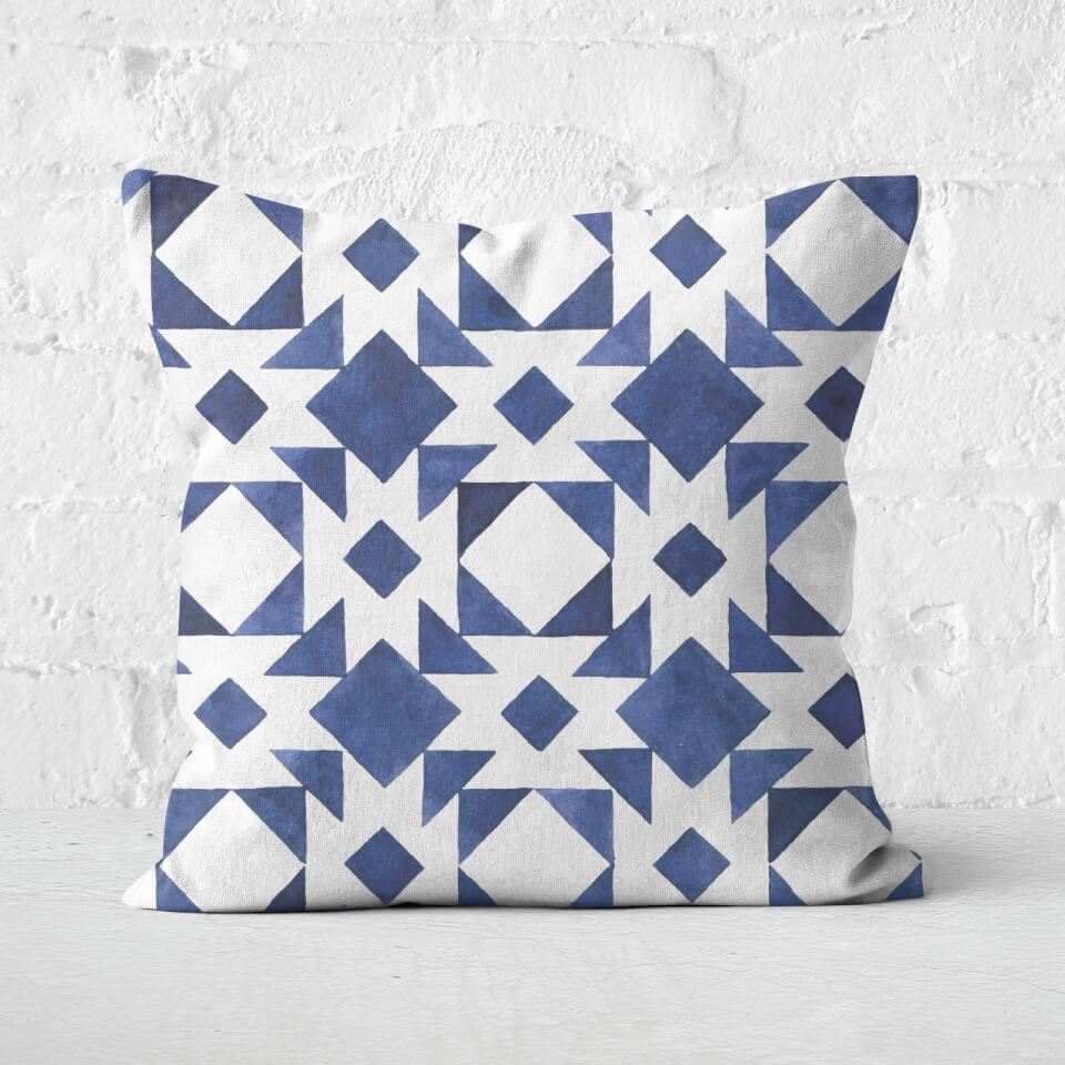 Watercolour Tile Pattern Square Cushion