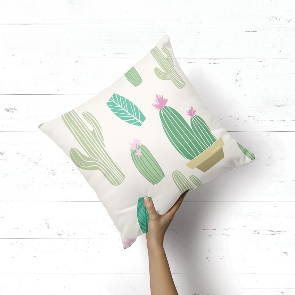 Cactus Pattern Square Cushion 1